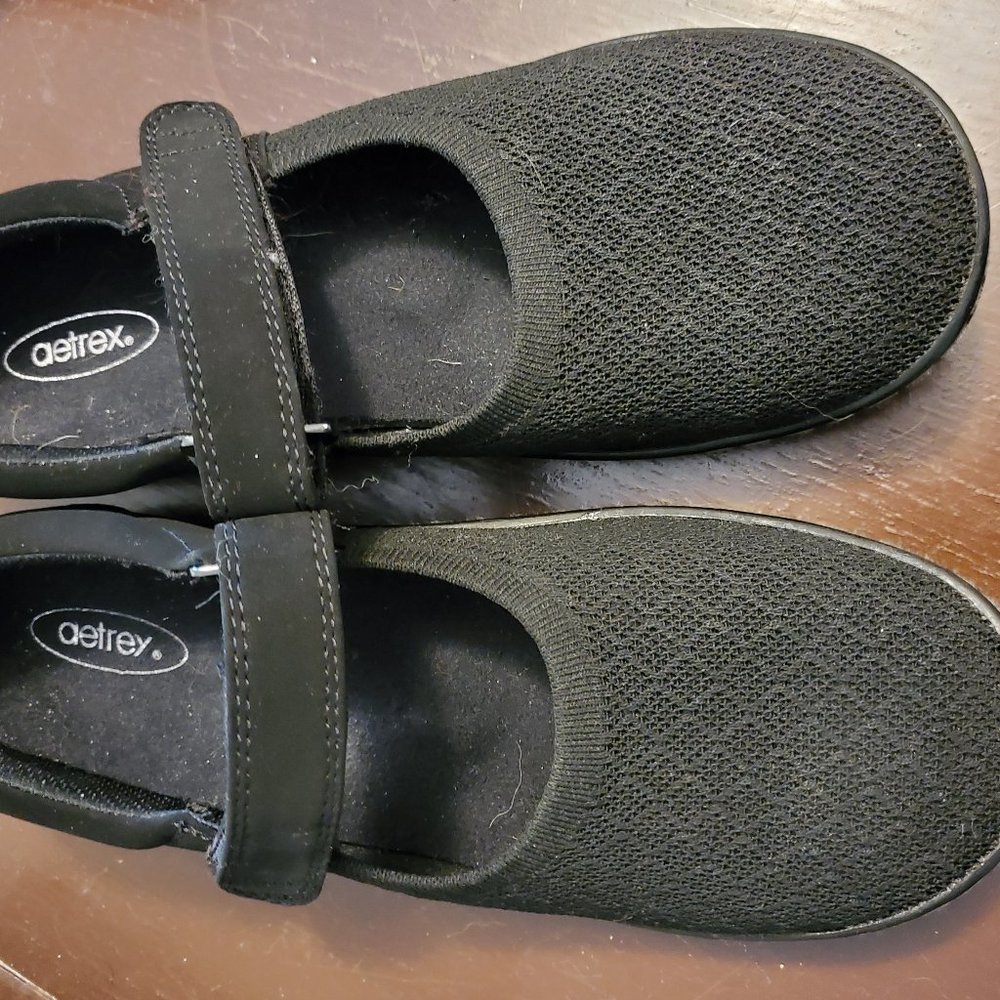 Aetrex Helen Flats Mary Janes 8 m Black Never Worn